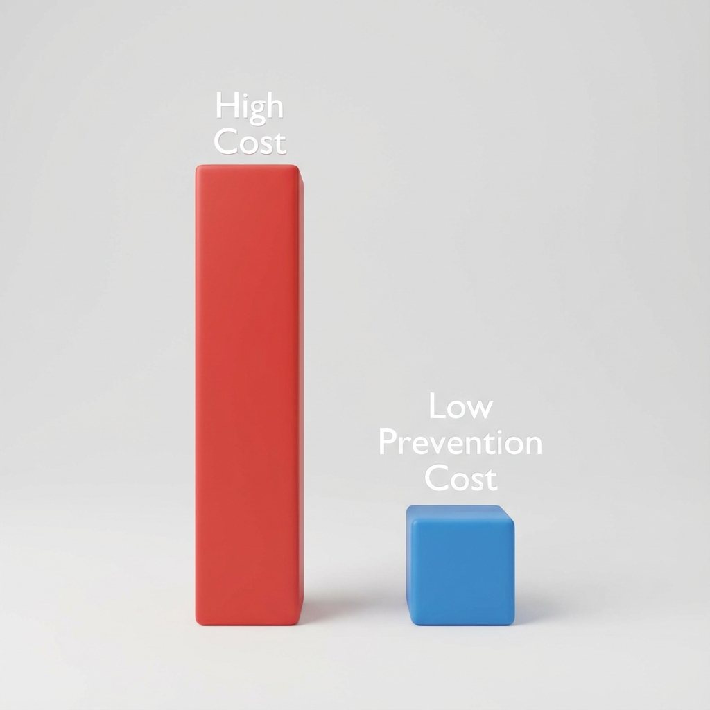 Gráfico Comparativo Custo Hacker vs Prevenção
